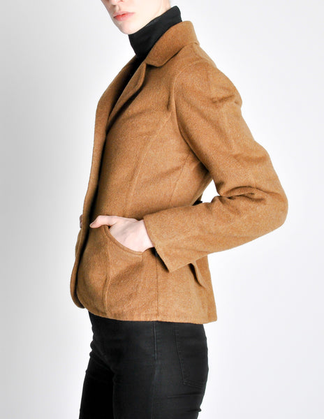 Hermès Vintage Caramel Brown Cashmere Riding Jacket - Amarcord Vintage Fashion
 - 4