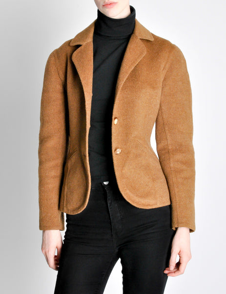 Hermès Vintage Caramel Brown Cashmere Riding Jacket - Amarcord Vintage Fashion
 - 5