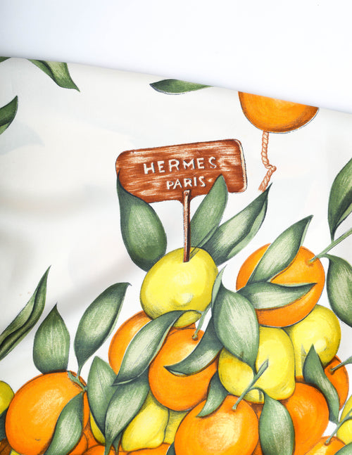 Hermes Vintage Oranges and Lemons Citrus Silk Scarf – Amarcord