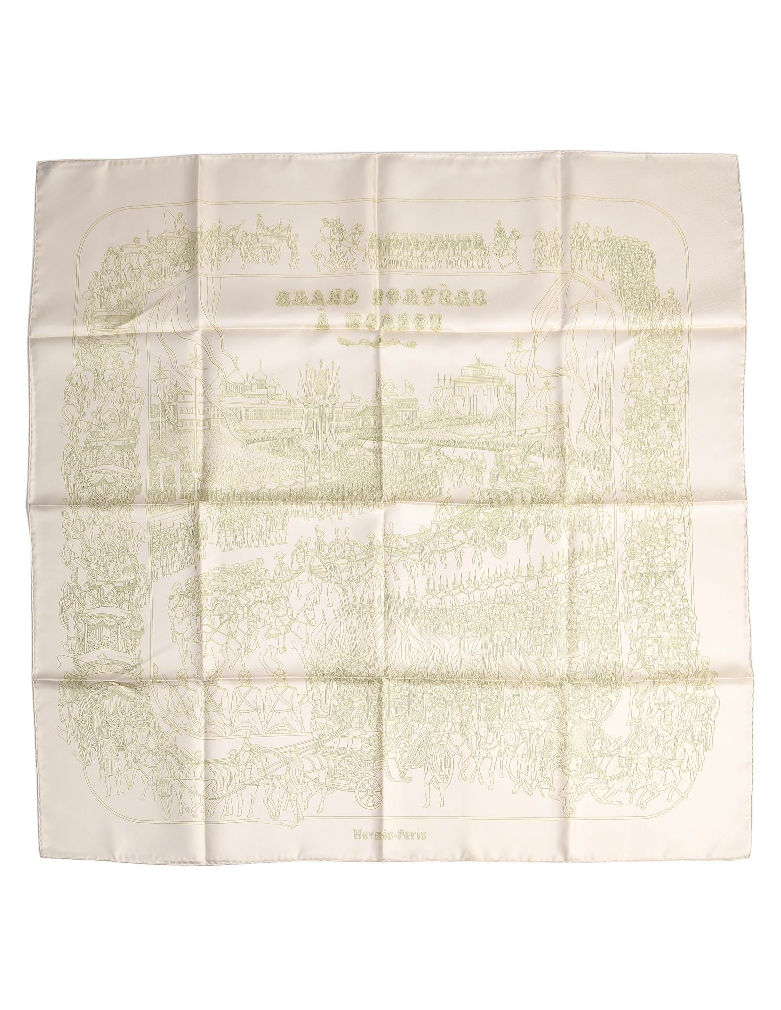 Hermes Vintage Grand Cortege A Moscou Silk Scarf