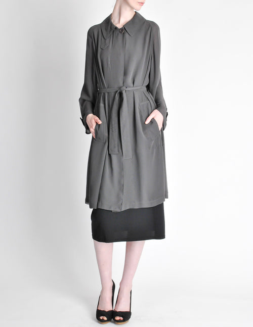 Hermes by Martin Margiela Vintage SS 1999 Grey Silk Chiffon Sheer