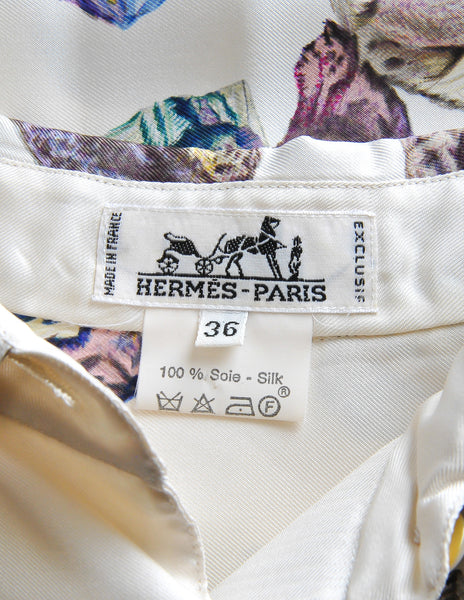 Hermès Vintage Mineraux Silk Button Down Shirt - Amarcord Vintage Fashion
 - 9