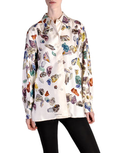 Hermès Vintage Mineraux Silk Button Down Shirt - Amarcord Vintage Fashion
 - 1