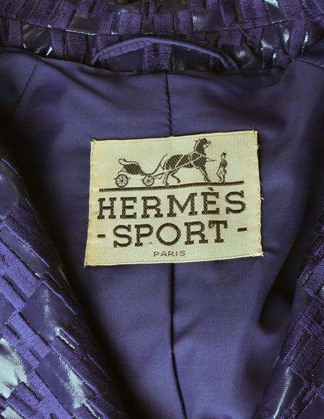 Hermès Sport Vintage 1970s Embroidered Monogram Raincoat