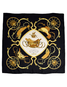 Hermes Vintage Springs Carriage Silk Scarf