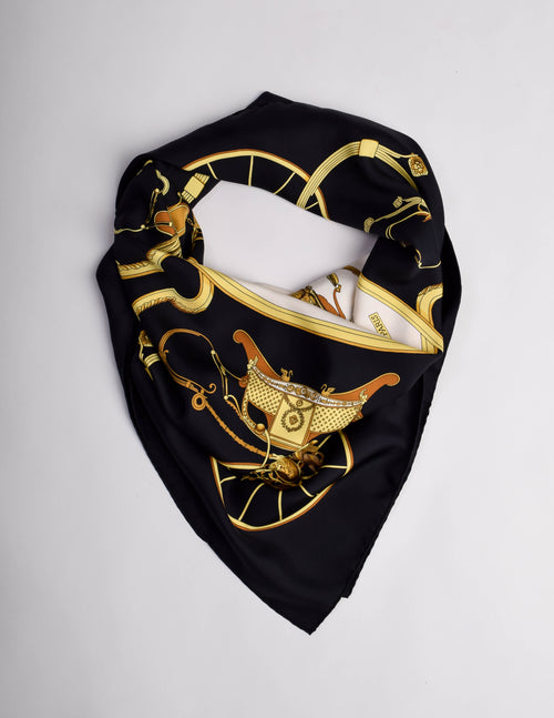 トップス HERMESVintage Carriage Design Silk Scarf Hermes Vintage Springs Carriage Silk Scarf – Amarcord