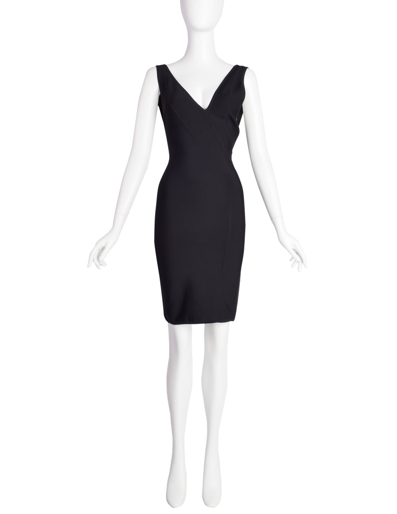 Herve L Leroux Vintage Early 2000s Asymmetric Black Stretch Knit Bodyc Amarcord Vintage Fashion Herve L Leroux Vintage Early 2000s Asymmetric Black Stretch Knit Bodyc Amarcord Vintage Fashion