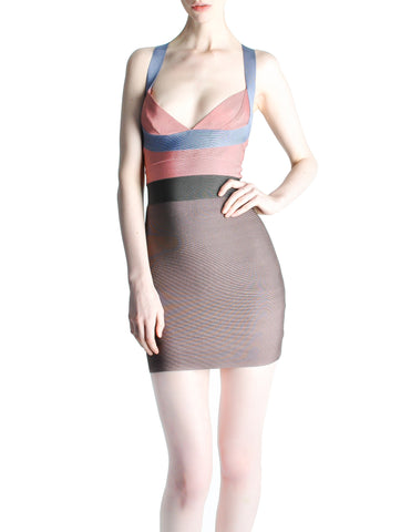 Herve Leger Bandage Body Con Dress - Amarcord Vintage Fashion
 - 1