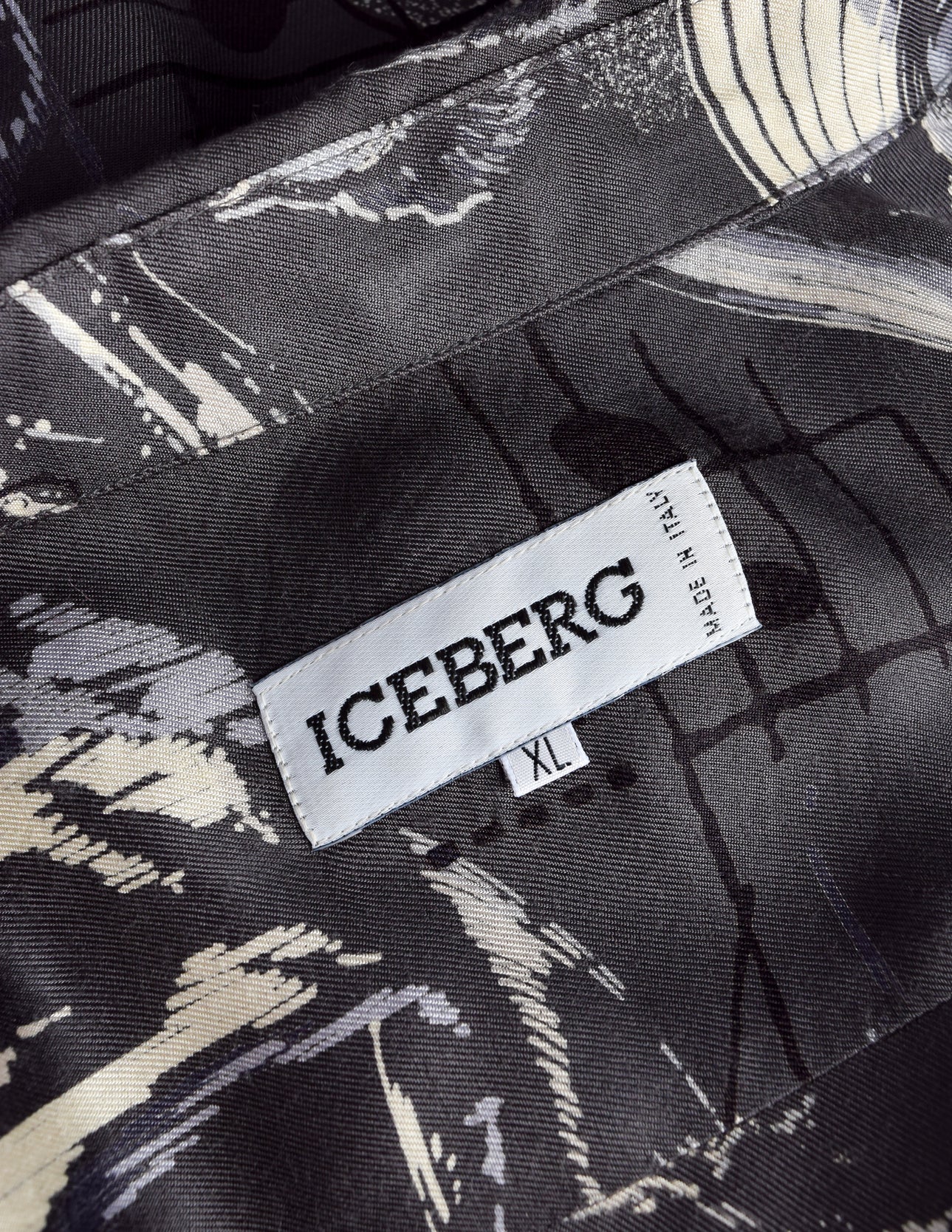 Iceberg Vintage 1992-1993 Jazz Musician Print Grey Button Up Shirt