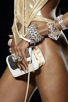 Christian Dior Vintage SS 2004 by John Galliano Clear Crystal Rhinestone Cuff Bracelet