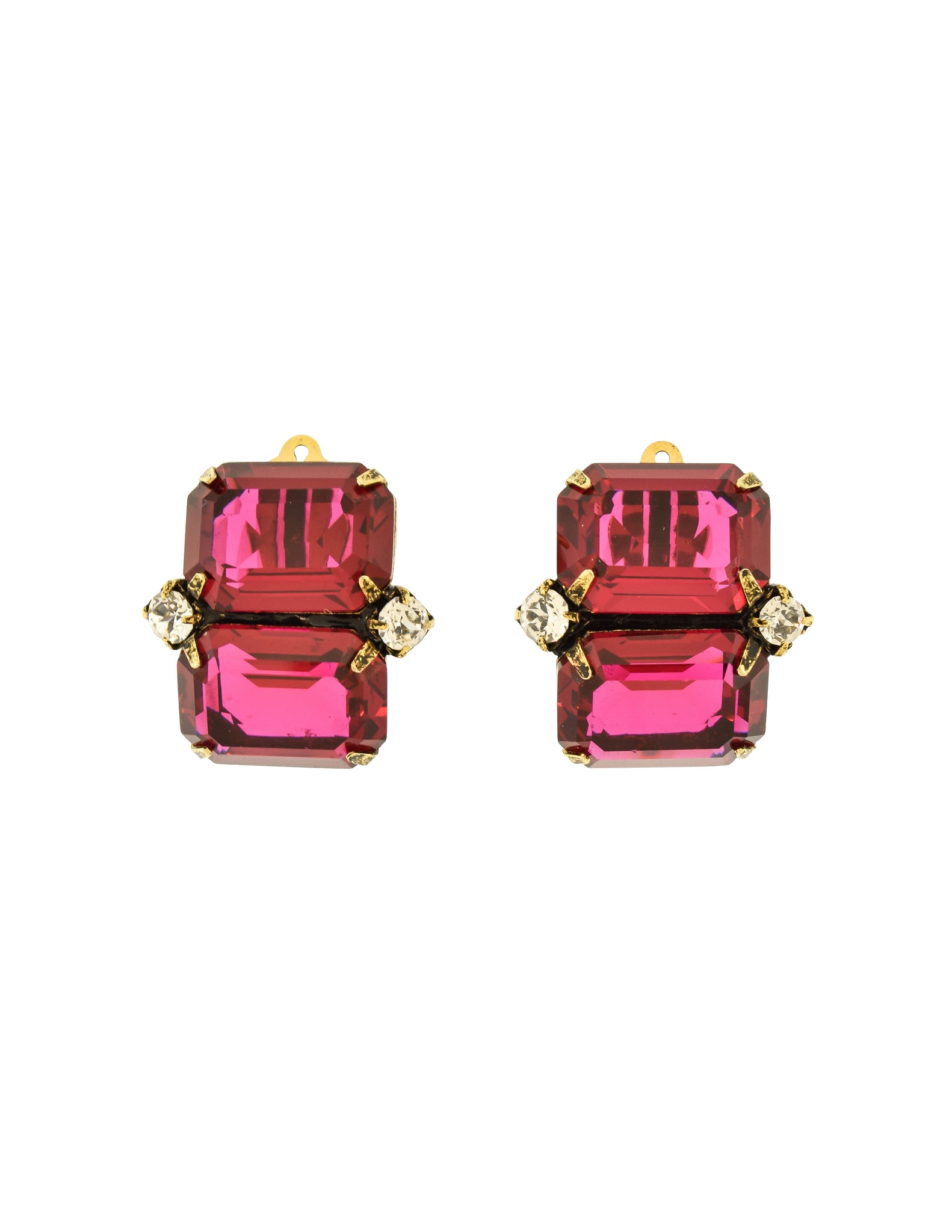 Iradj Moini Vintage Magenta Swarovski Crystal Earrings