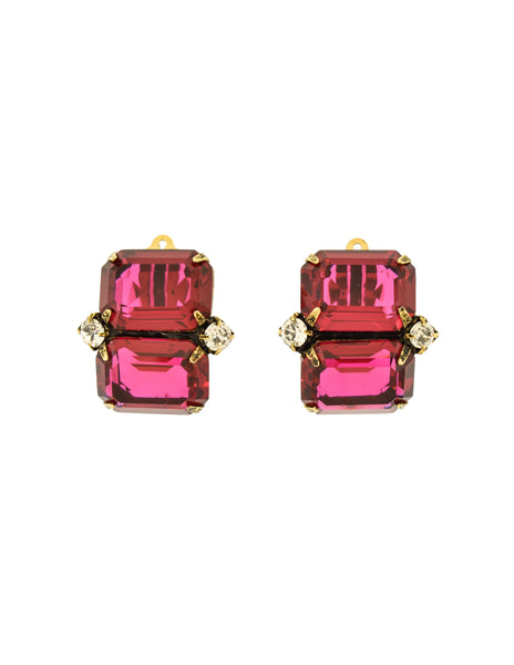 Iradj Moini Vintage Magenta Swarovski Crystal Earrings