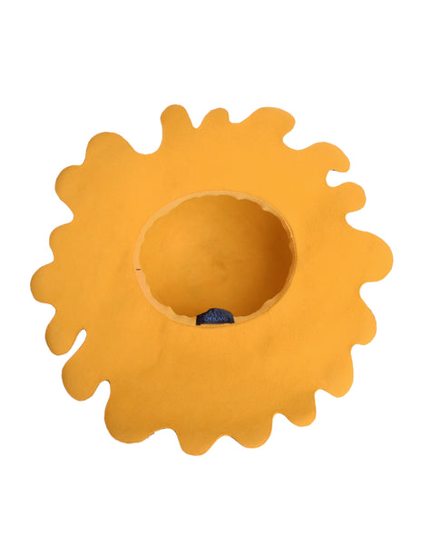 Isabel Canovas Vintage Mustard Yellow Paint Splatter Wide Brim Wool Hat