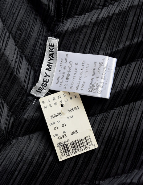 Issey Miyake Vintage Black Accordion Pleated Dress