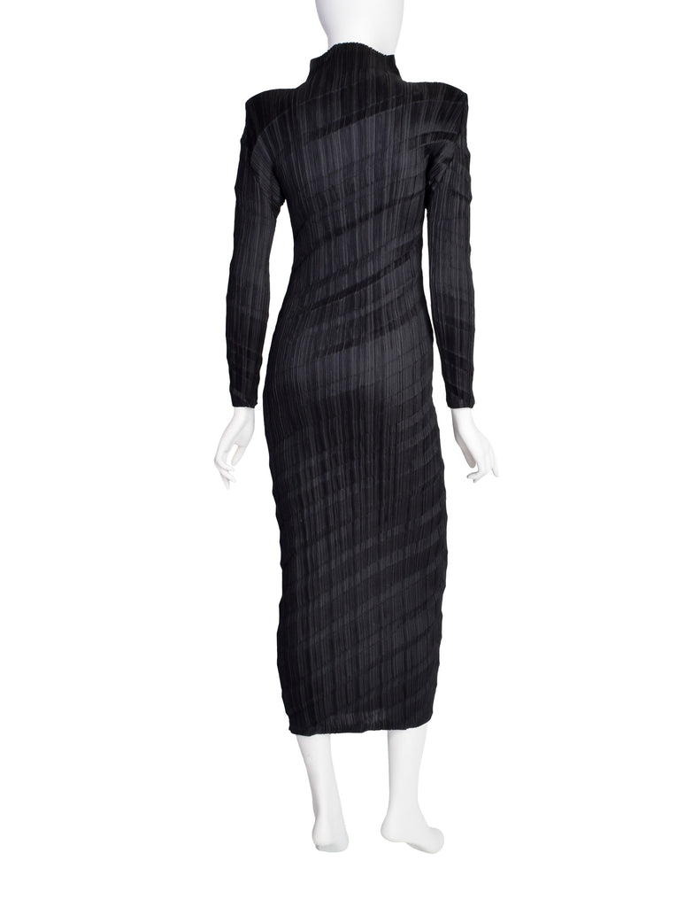 Issey Miyake Vintage Black Accordion Pleated Dress Amarcord Vintage Fashion Issey Miyake Vintage Black Accordion Pleated Dress Amarcord Vintage Fashion