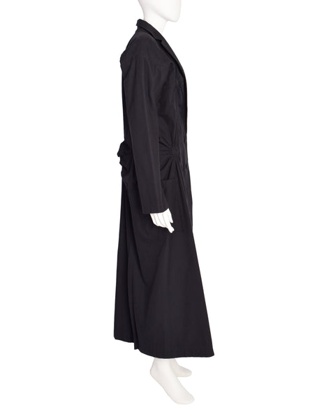 Issey Miyake Vintage Black Tufted Cotton Long Coat