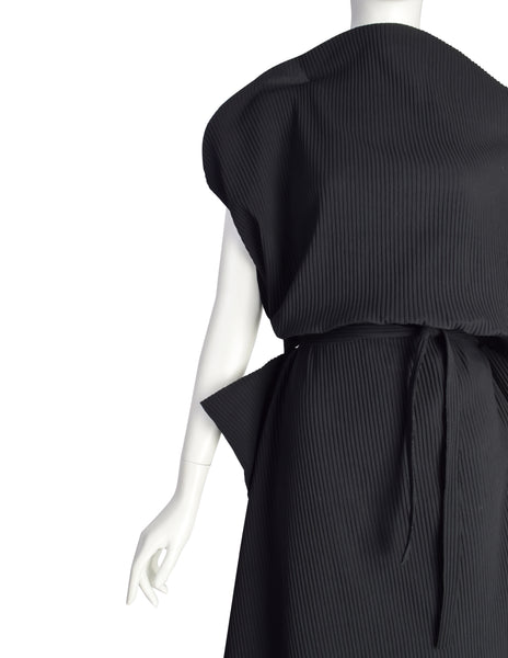 Issey Miyake ME APOC Vintage Shapeshifting Black Pleated Bubble Dress
