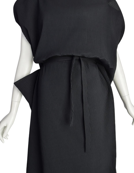 Issey Miyake ME APOC Vintage Shapeshifting Black Pleated Bubble Dress