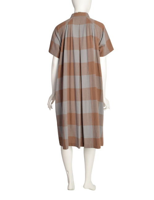 Issey Miyake Sport Vintage 1980s Blue Brown Large Scale Check 