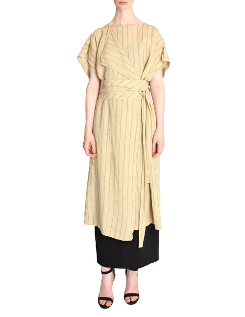 Issey Miyake Vintage Beige Linen Belted Wrap Duster Dress Amarcord Vintage Fashion Issey Miyake Vintage Beige Linen Belted Wrap Duster Dress Amarcord Vintage Fashion