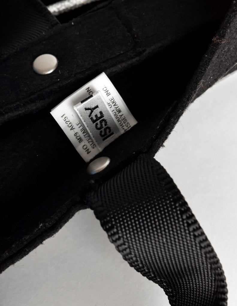 Issey Miyake Vintage Black & Silver Felt Accordion Pleated Bag Amarcord Vintage Fashion