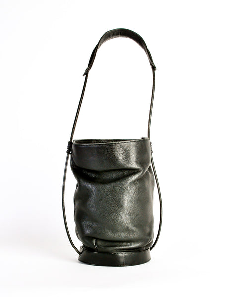 Issey Miyake Vintage Black Leather Bucket Bag