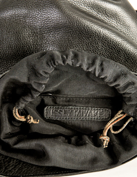 Issey Miyake Vintage Black Leather Bucket Bag