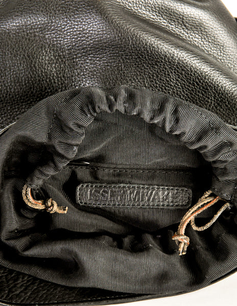 Issey Miyake Vintage Black Leather Bucket Bag - Amarcord Vintage Fashion
 - 8