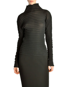 Issey Miyake Vintage Black Pleated Top