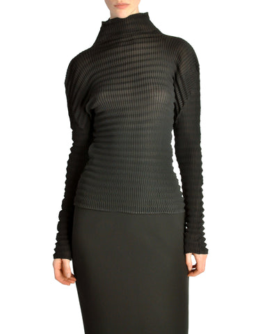 Issey Miyake Vintage Black Pleated Top