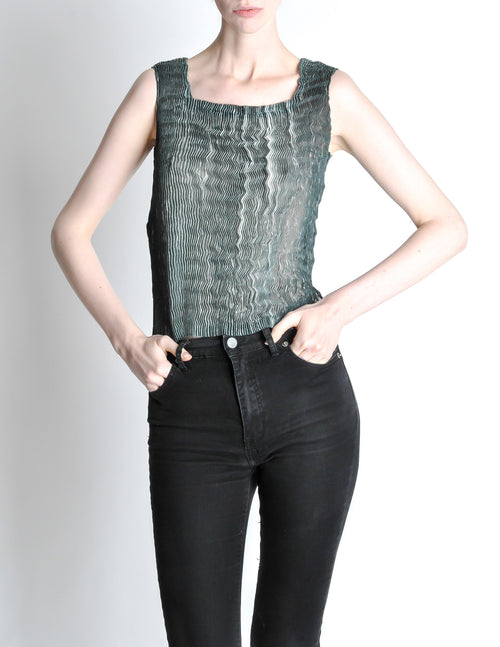 Issey Miyake Vintage Acid Wash Zig Zag Pleated Tank Top – Amarcord Vintage  Fashion