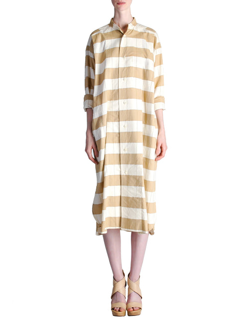 Issey Miyake Plantation Vintage Cream & Beige Striped Shirt Dress –  Amarcord Vintage Fashion
