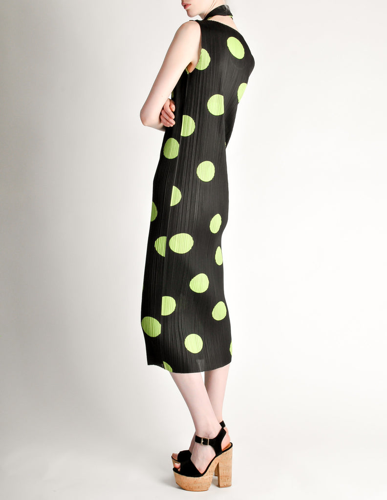 Issey Miyake Pleats Please Vintage Black & Green Polka Dot Dress – Amarcord  Vintage Fashion