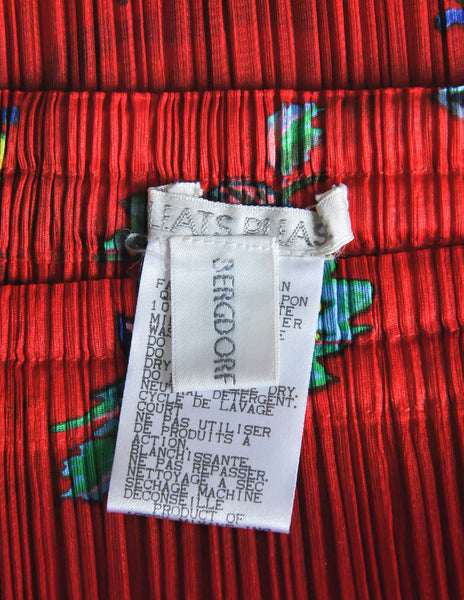 Issey Miyake Pleats Please Vintage Chinese Print Two Piece Top & Skirt Ensemble - Amarcord Vintage Fashion
 - 9