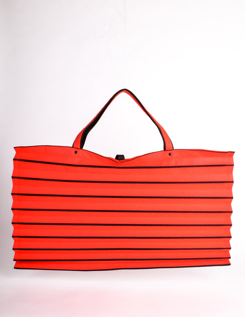 Issey Miyake Vintage Red & Black Felt Accordion Pleated Oversized