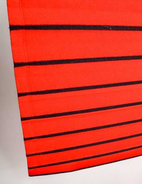 Issey Miyake Vintage Red & Black Felt Accordion Pleated Oversized Bag