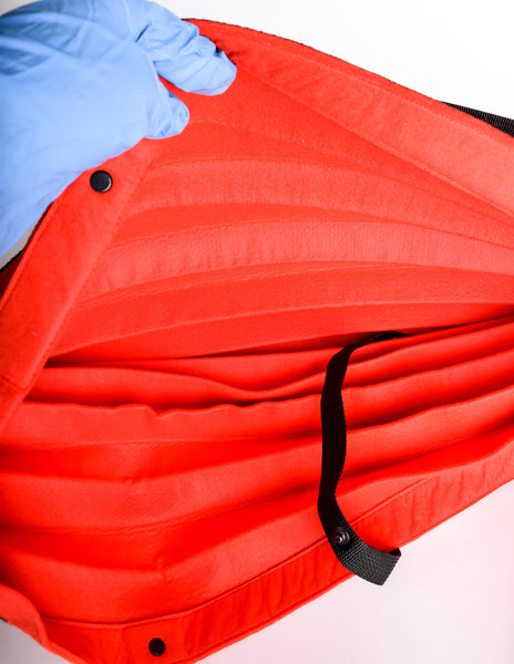 Issey Miyake Vintage Red & Black Felt Accordion Pleated Oversized Bag