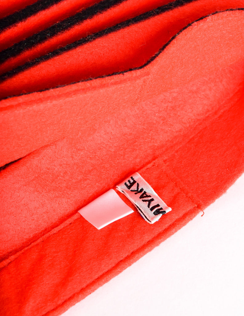 Issey Miyake Vintage Red & Black Felt Accordion Pleated Oversized Bag Amarcord Vintage Fashion