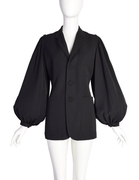 Jean Paul Gaultier Vintage Incredible Black Balloon Bishop Sleeve Blazer Jacket