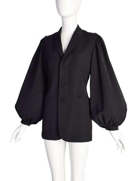 Jean Paul Gaultier Vintage Incredible Black Balloon Bishop Sleeve Blazer Jacket