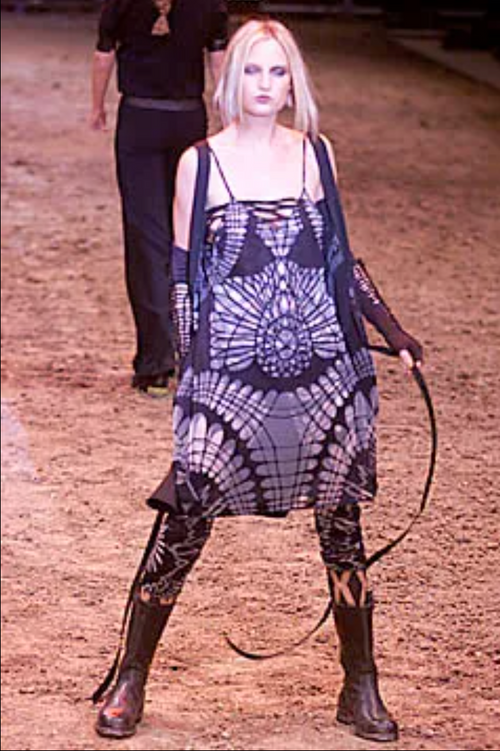 Jean Paul Gaultier Vintage SS 2001 Red Art Nouveau Sheer Jean Paul Gaultier Vintage SS 2001 Red Art Nouveau Sheer