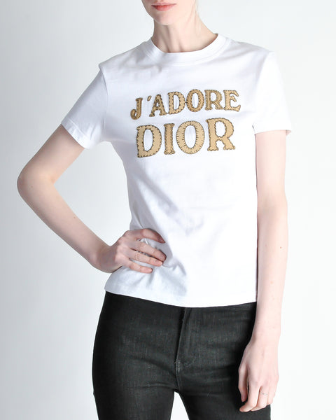 Christian Dior Vintage J'Adore Dior White T-Shirt - Amarcord Vintage Fashion
 - 2