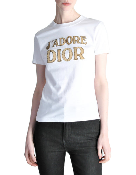 Christian Dior Vintage J'Adore Dior White T-Shirt - Amarcord Vintage Fashion
 - 1
