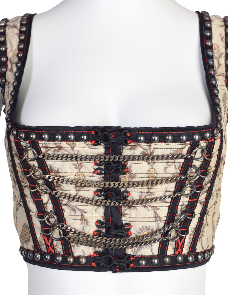 Gilet Collector Jean Paul Gaultier 1994 – Dos Nu, Soie, Taille 36 – Vintage