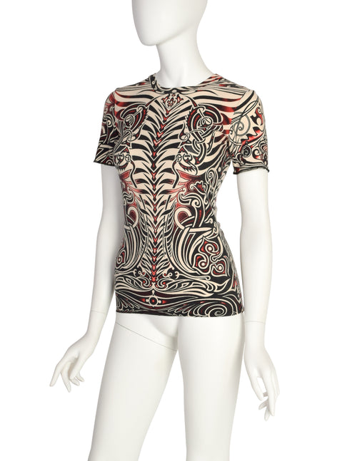 Jean Paul Gaultier Vintage SS 1996 Cyberbaba Tribal Tattoo Print