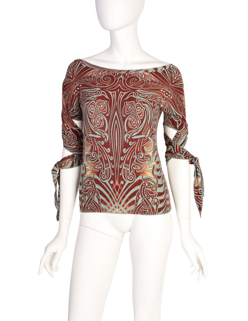 Jean Paul Gaultier Tattoo-print Long-sleeved Top