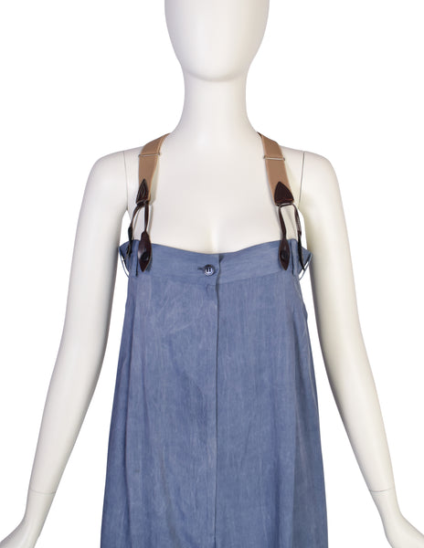 Jean Paul Gaultier Vintage SS 1993 Blue Suspender Shorts Romper