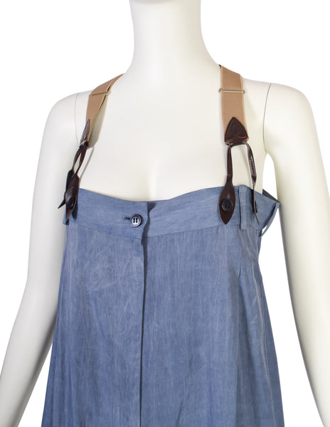 Jean Paul Gaultier Vintage SS 1993 Blue Suspender Shorts Romper
