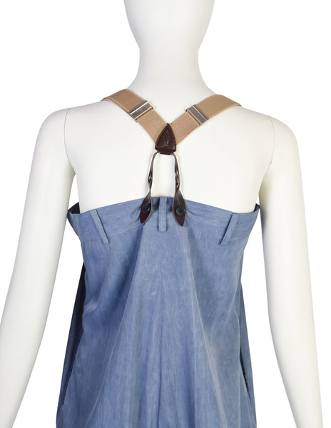 Jean Paul Gaultier Vintage SS 1993 Blue Suspender Shorts Romper