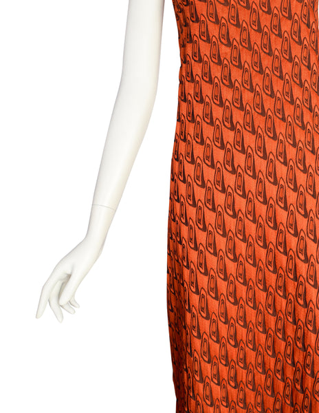 Jean Paul Gaultier Vintage AW 2002 Orange Black Abstract Pattern Strapless Tube Dress & Shirt Jacket Ensemble